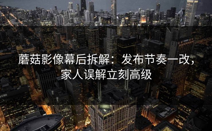 蘑菇影像幕后拆解：发布节奏一改，家人误解立刻高级