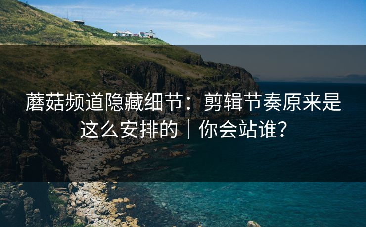 蘑菇频道隐藏细节：剪辑节奏原来是这么安排的｜你会站谁？
