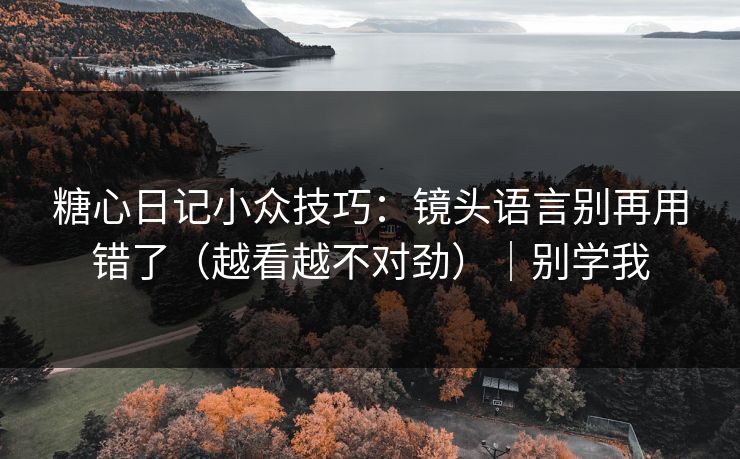 糖心日记小众技巧：镜头语言别再用错了（越看越不对劲）｜别学我