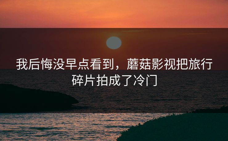 我后悔没早点看到，蘑菇影视把旅行碎片拍成了冷门