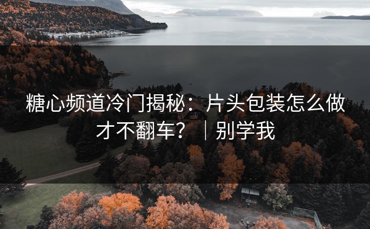 糖心频道冷门揭秘：片头包装怎么做才不翻车？｜别学我