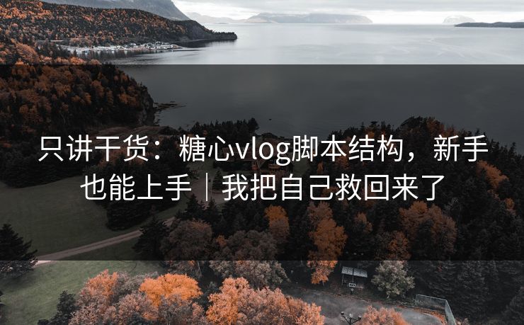 只讲干货：糖心vlog脚本结构，新手也能上手｜我把自己救回来了